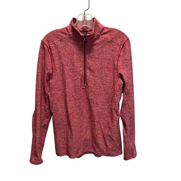 Lululemon Red Heathered Long Sleeve Half-Zip Pullover Shirt With Side Pocket - Picture 1 of 8